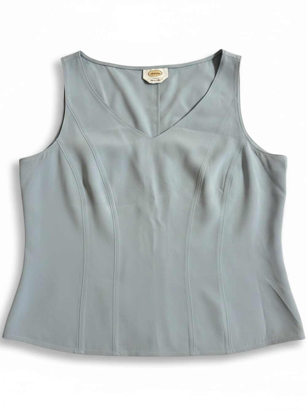 Talbots Pure Silk Light blue V-Neck Sleeveless Shell Top